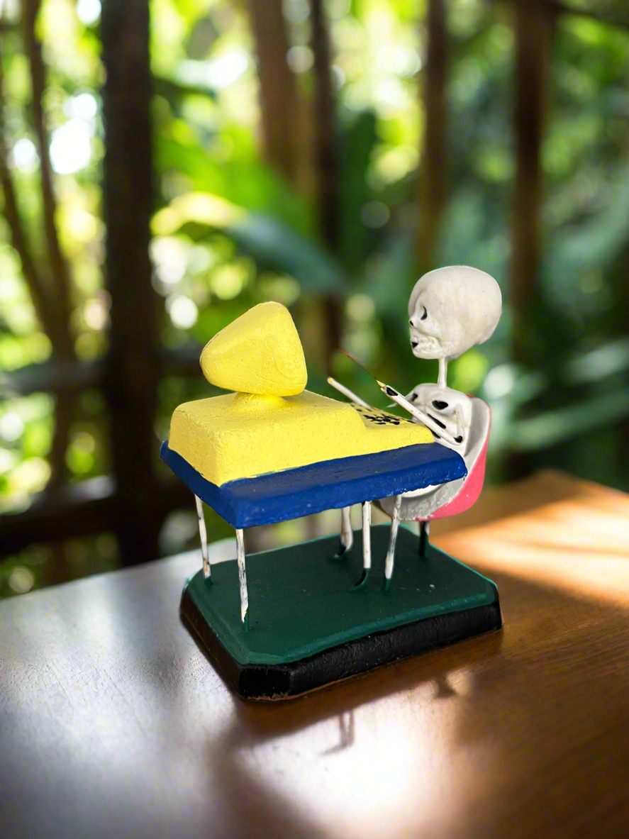 Skeleton at Computer Fiigurine