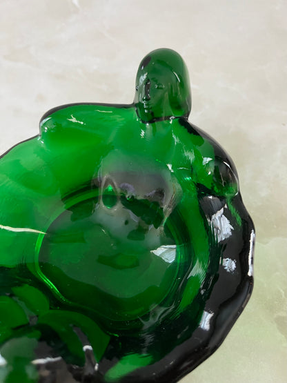 Hunter Green Glass Bathing Beauty Soap Dish