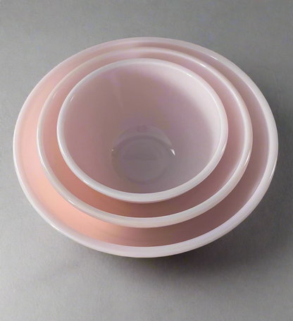 Pink Glass Mixing Bowl Set of 3