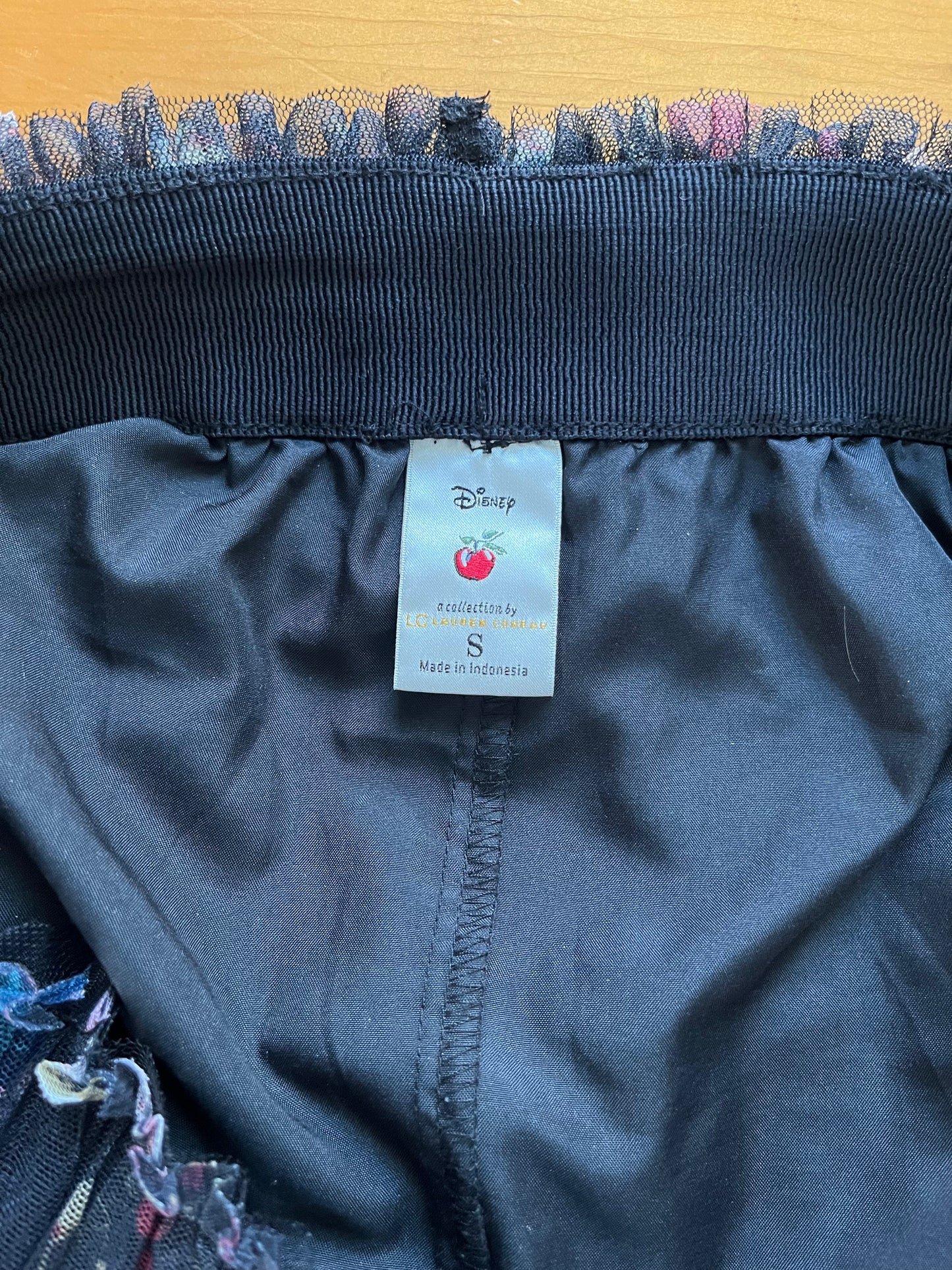 Disney LC Lauren Conrad Black Floral Tulle Skirt S