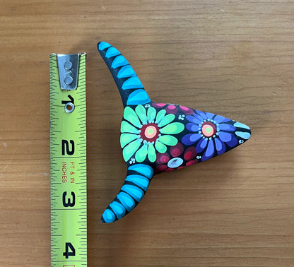 Clay Pottery Hand Crafted Mini Cow Skull 3" Wall Hanging