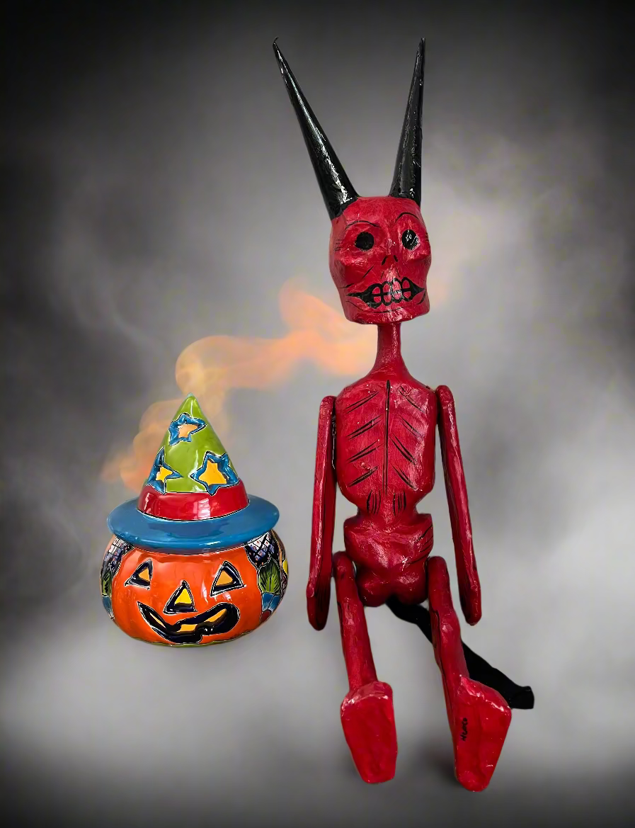 Papier Mache Devil Statue 32" Halloween