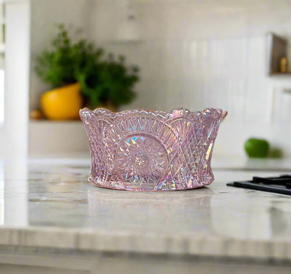 Passion Pink Carnival Glass Bowl Diamond Classic