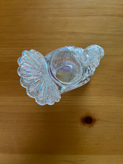 Crystal Carnival Glass Turkey Toothpick Holder