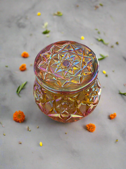 Amber Carnival Glass Finger Bowl 5.5" Diameter