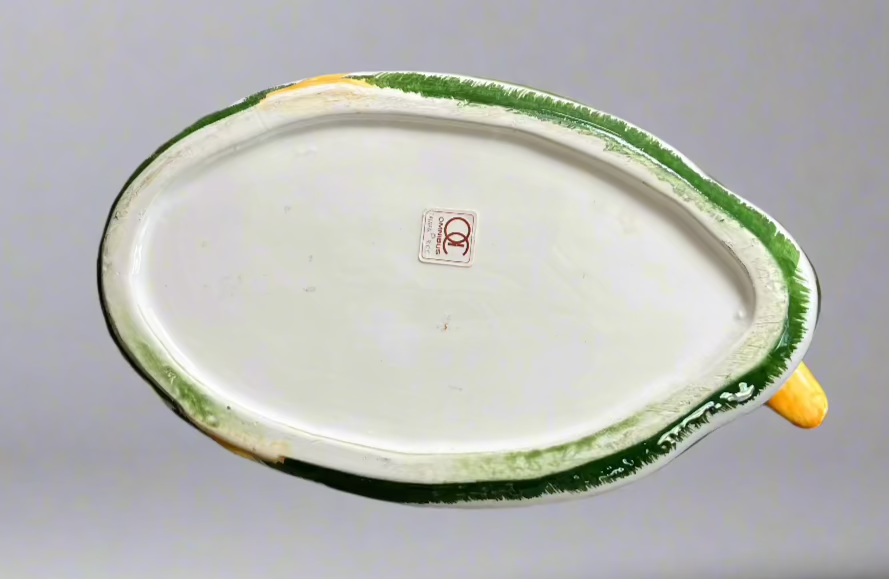 White Ceramic Goose Cracker or Bread Tray