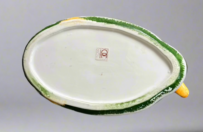 White Ceramic Goose Cracker or Bread Tray