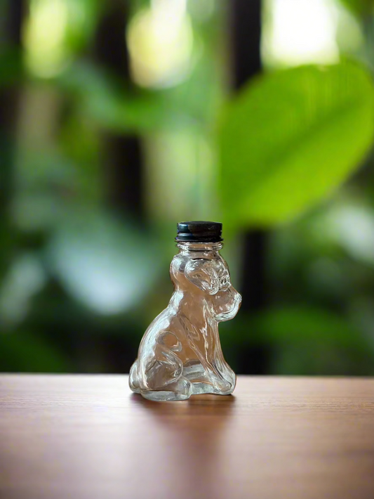 Small Dog Candy Container Jar Federal Glass 1940s