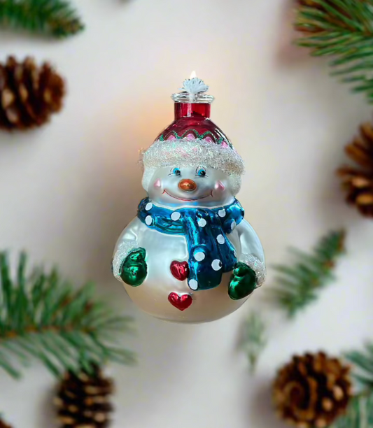 Glass Snowman Oil Burning Candle