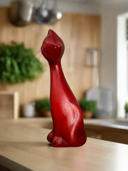 Tall Slender Sitting Cat 9" Figurine