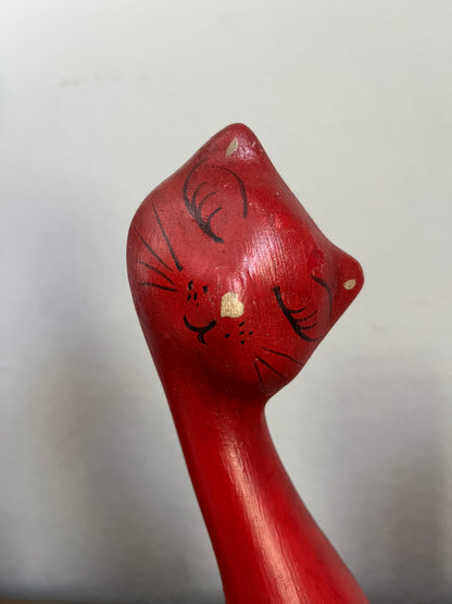 Tall Slender Sitting Cat 9" Figurine