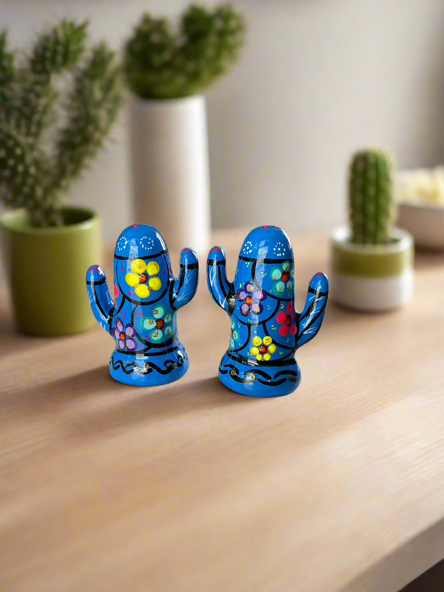 Talavera Cactus Salt and Pepper Set