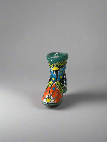 Talavera Boot Bud Vase