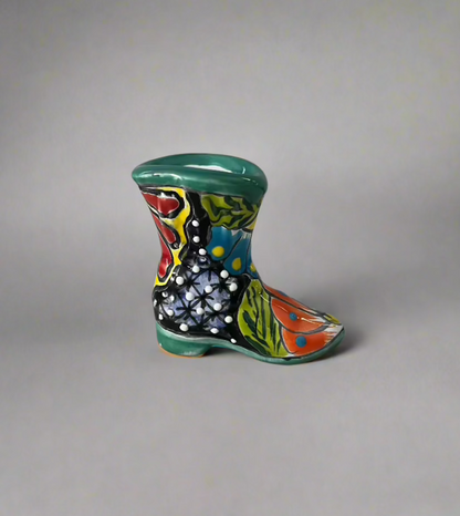 Talavera Boot Bud Vase