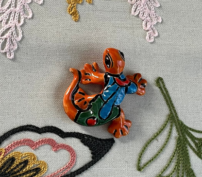 Mini Ceramic Talavera Salamander Lizard 2.5"