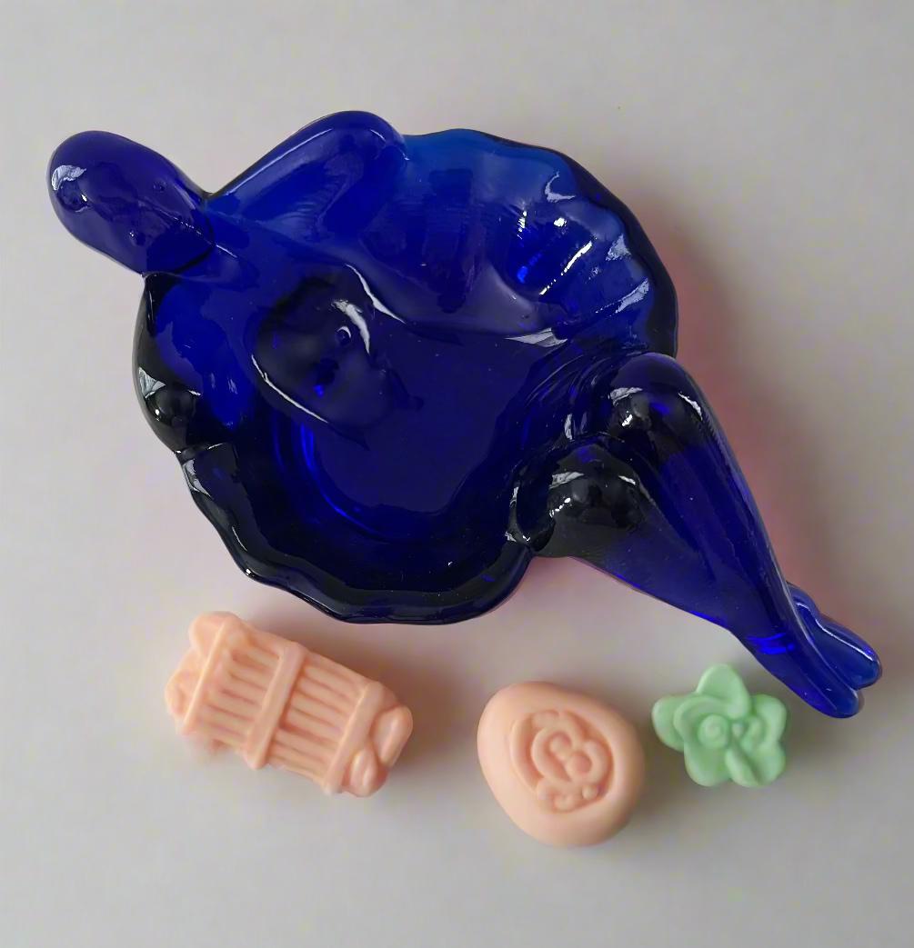 Cobalt Blue Glass Bathing Beauty Soap Dish