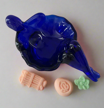 Cobalt Blue Glass Bathing Beauty Soap Dish