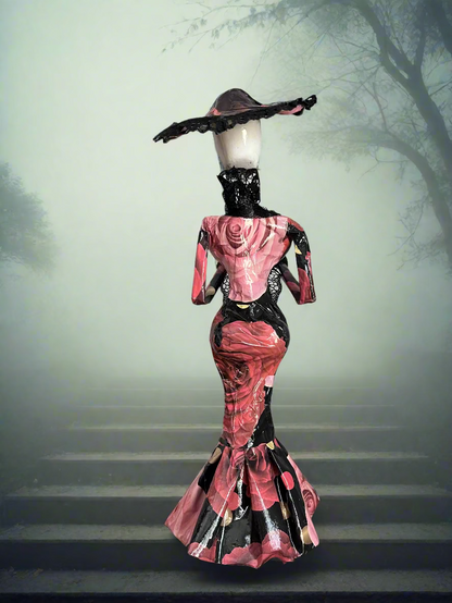 Paper Mache Catrina Figure Day of the Dead Mexican Folk Art