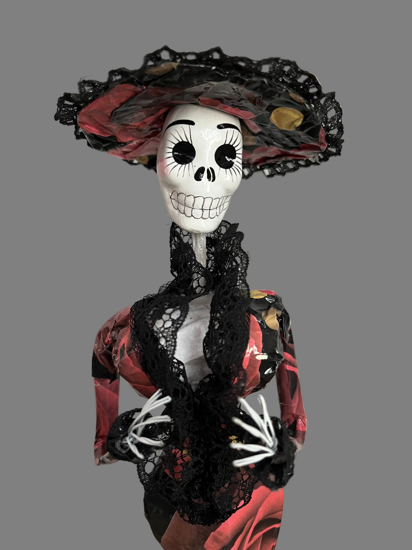 Paper Mache Catrina Figure Day of the Dead Mexican Folk Art