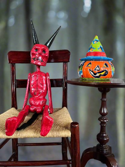 Papier Mache Devil Statue 32" Halloween