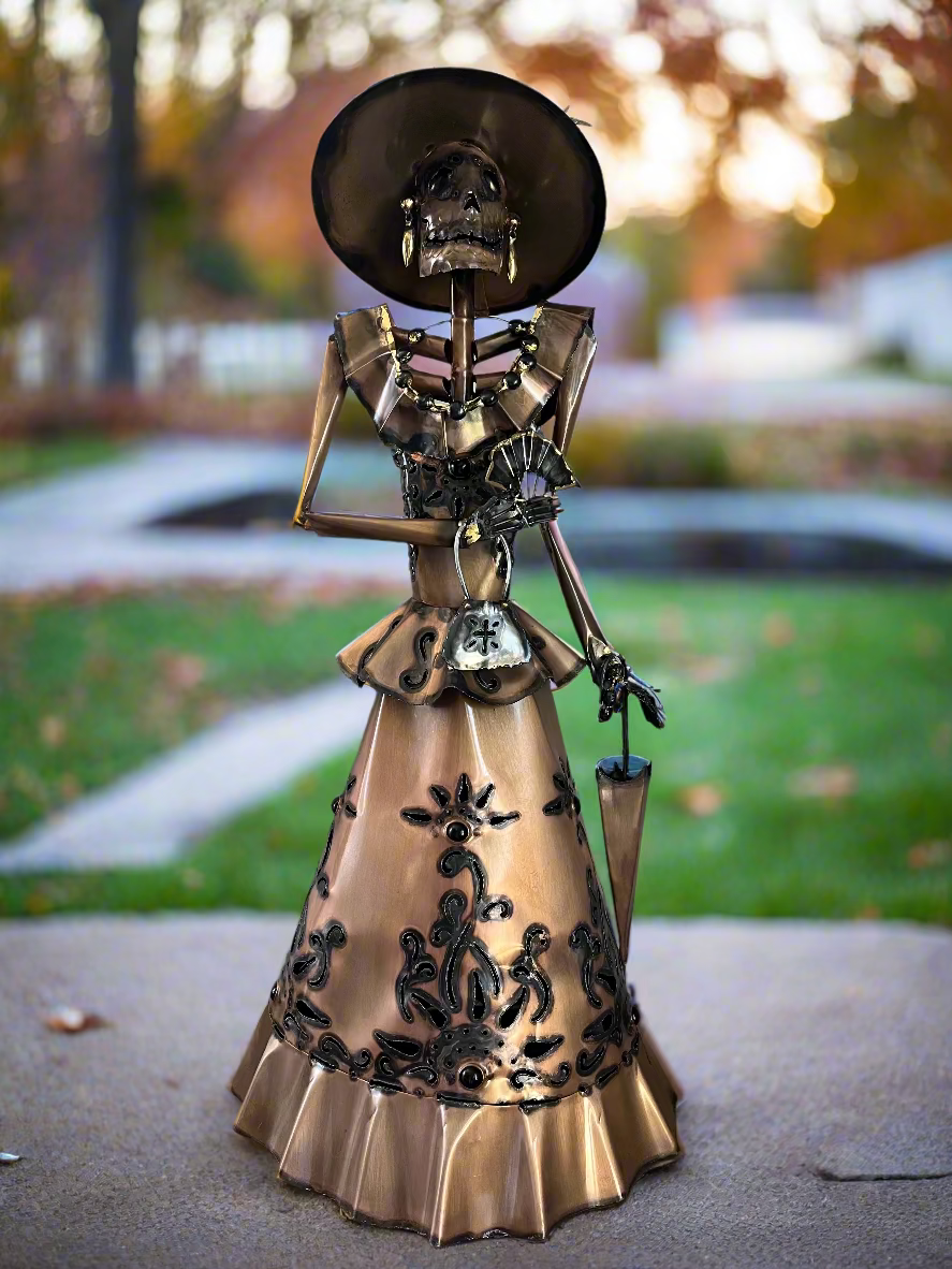 Electric Catrina Lamp 24" Copper Finish