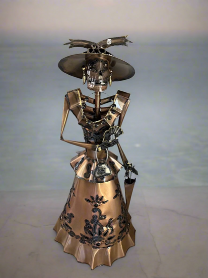 Electric Catrina Lamp 24" Copper Finish
