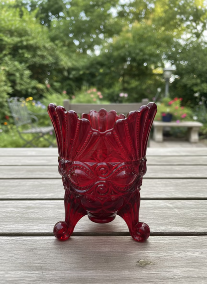 Green Opal Eye Winker Glass Spooner