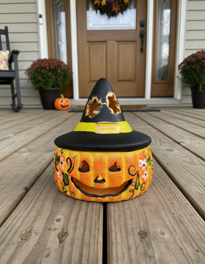 Matte Clay Painted Jack o Lantern