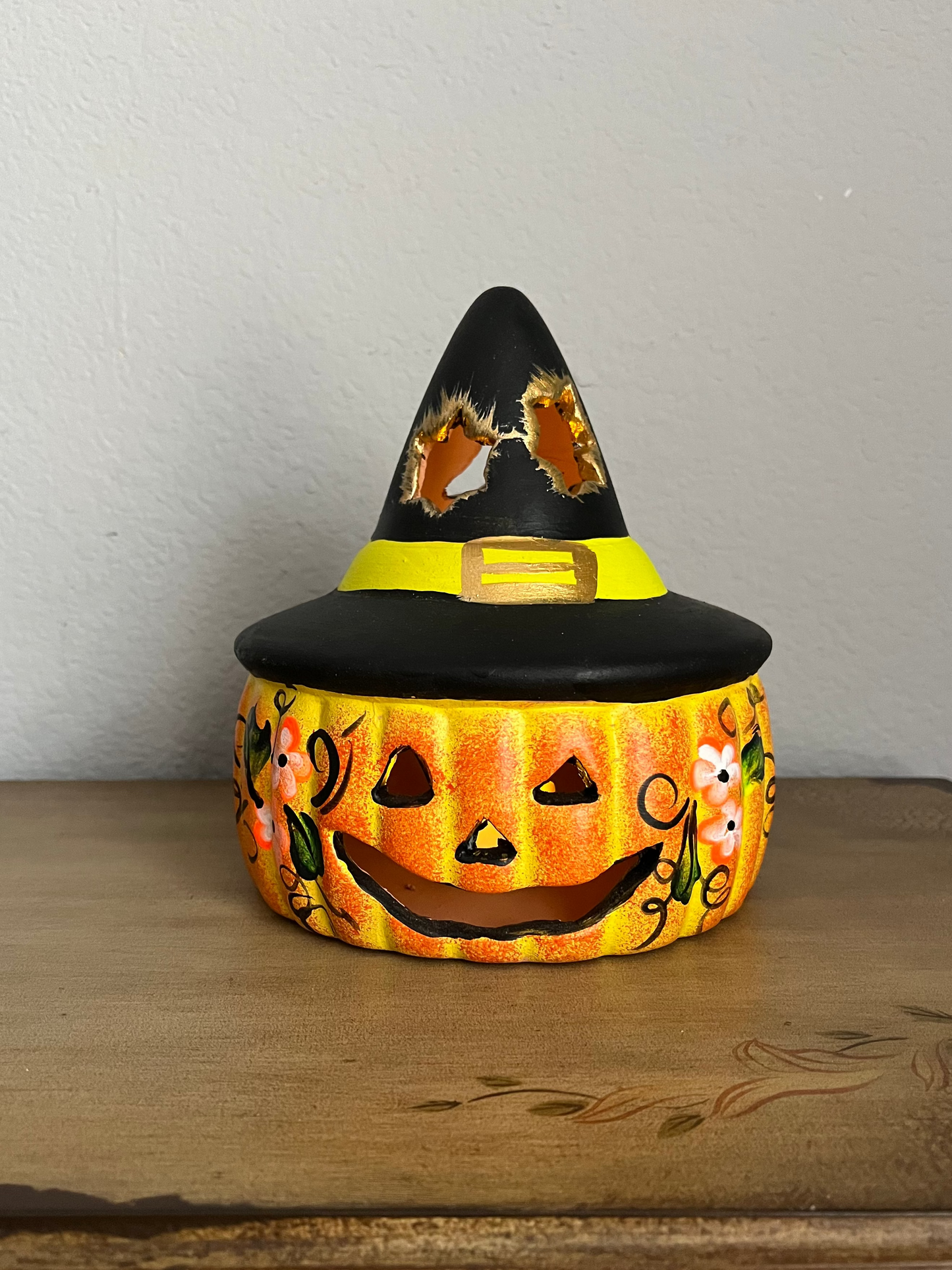 Matte Clay Painted Jack o Lantern