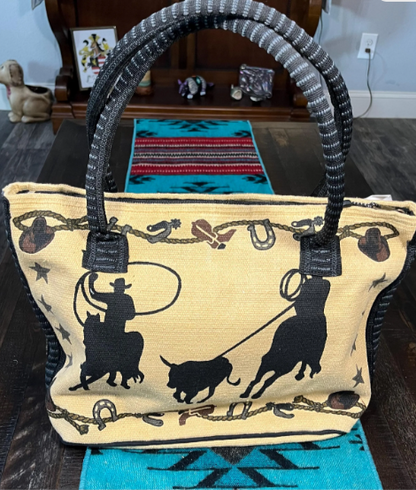 Rustic Western Rodeo Large Capacity Tote Purse