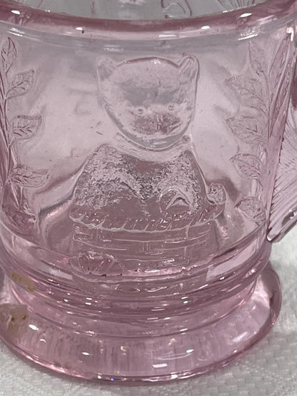 ABC Colonial Child's Pink Glass Mug