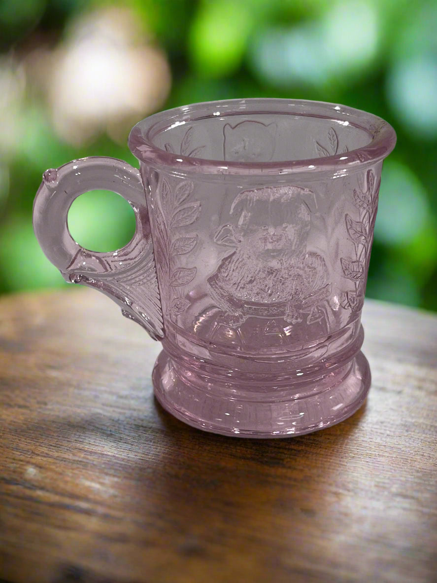 ABC Colonial Child's Pink Glass Mug