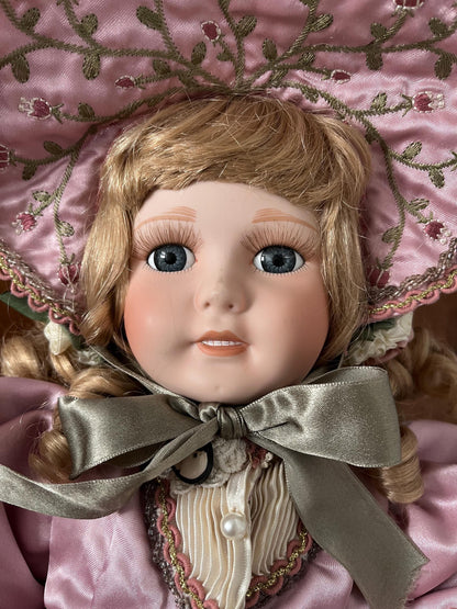 Wayne Kleski Katherine's Collection at Silver Lake Doll "Corri" in Pink Victorian Dress 18" HTF