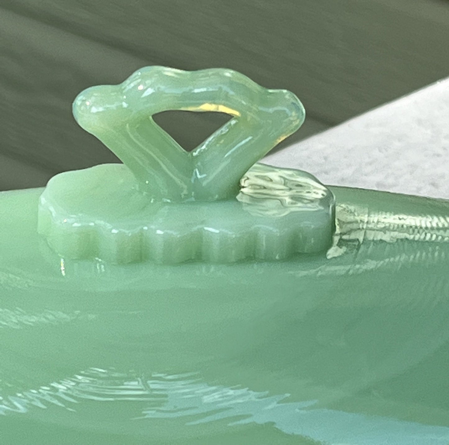 Jadeite Glass Stick Butter Dish Anna Collection