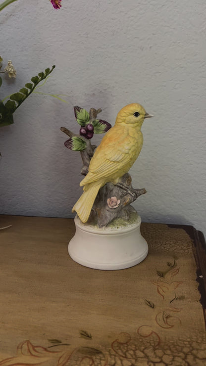 Music Box by Sankyo Yellow Canary Bird Plays Love Story