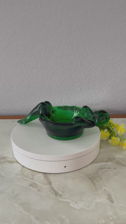 Hunter Green Glass Bathing Beauty Soap Dish